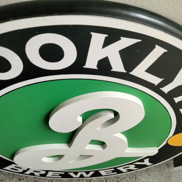 Brooklyn Brewery 3D Painted Round Wooden Pub Sign - Picture 6 of 11